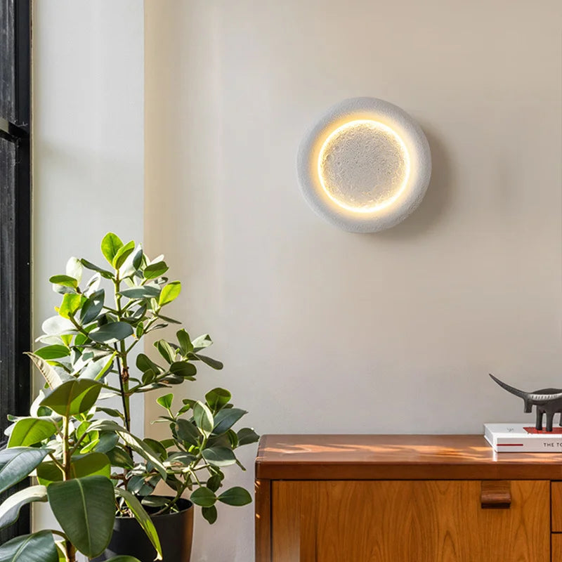 Natural Moon Shape LED Wall Light