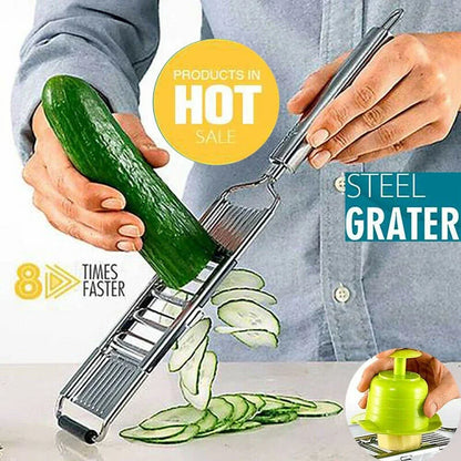 Easy Grip Stainless Steel 3-in-1 Veg Chopper Grater