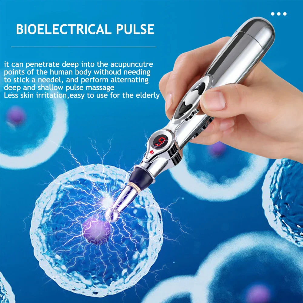 Professional Acupuncture Massage Pen - 5 Interchangeable Heads
