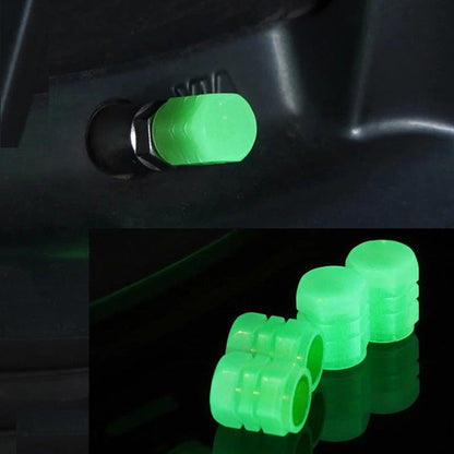 Glowing Car Tire Valve Stem Caps 4 Pack