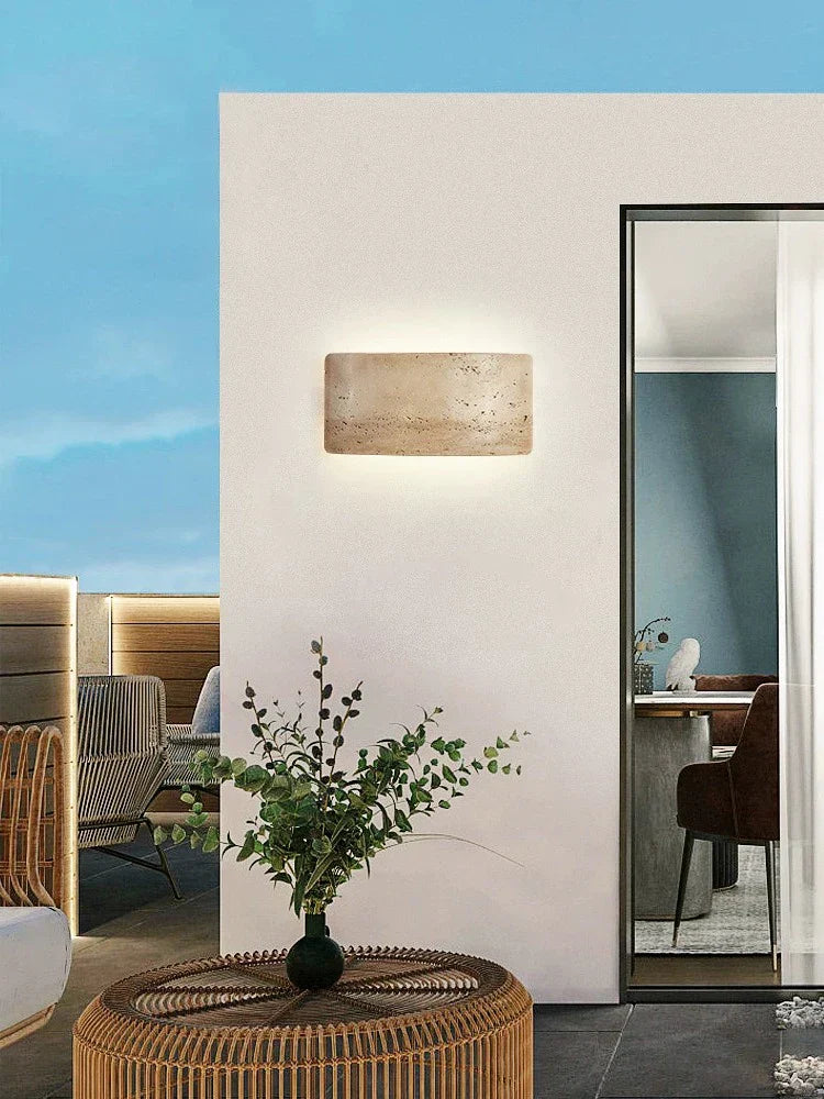 Simple Stone Wall Light Fixture