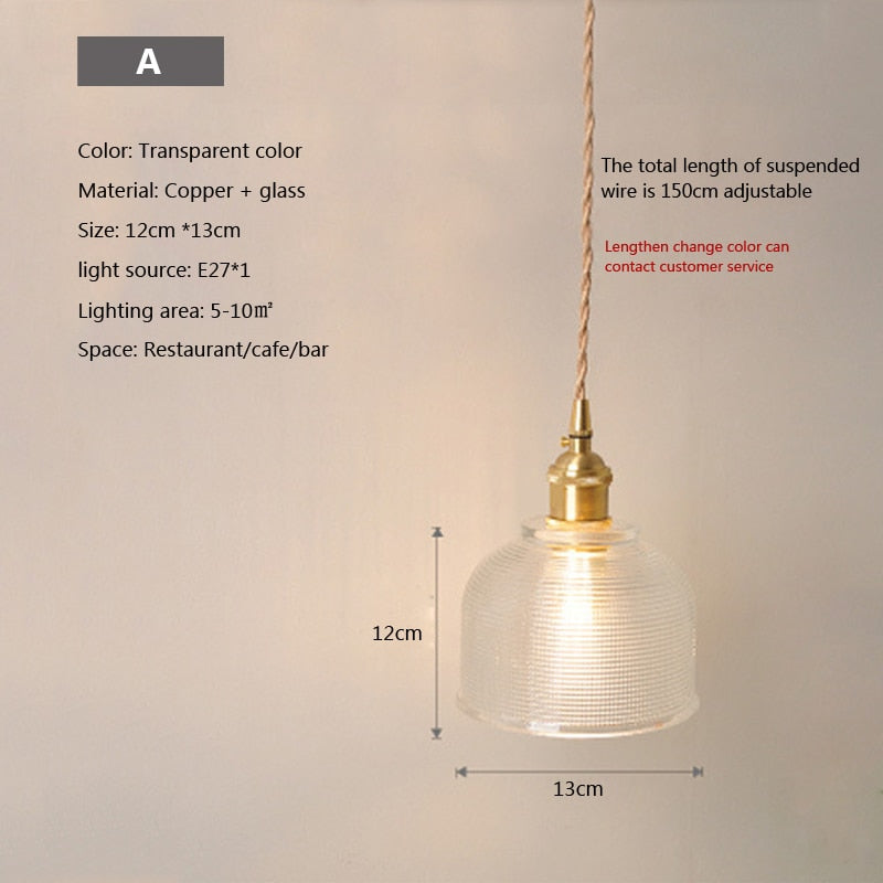Clear Glass Hanging Pendant Light - Fesara
