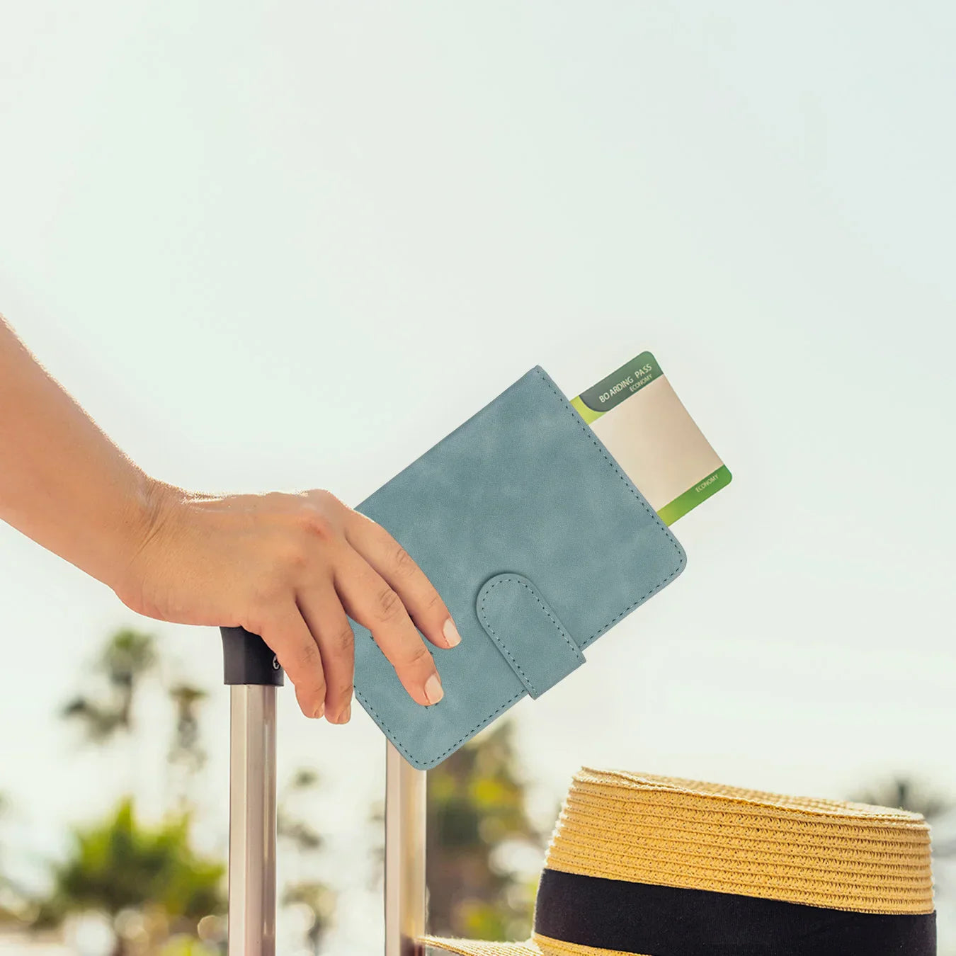 Genuine Leather Passport Wallet with RFID Blocker