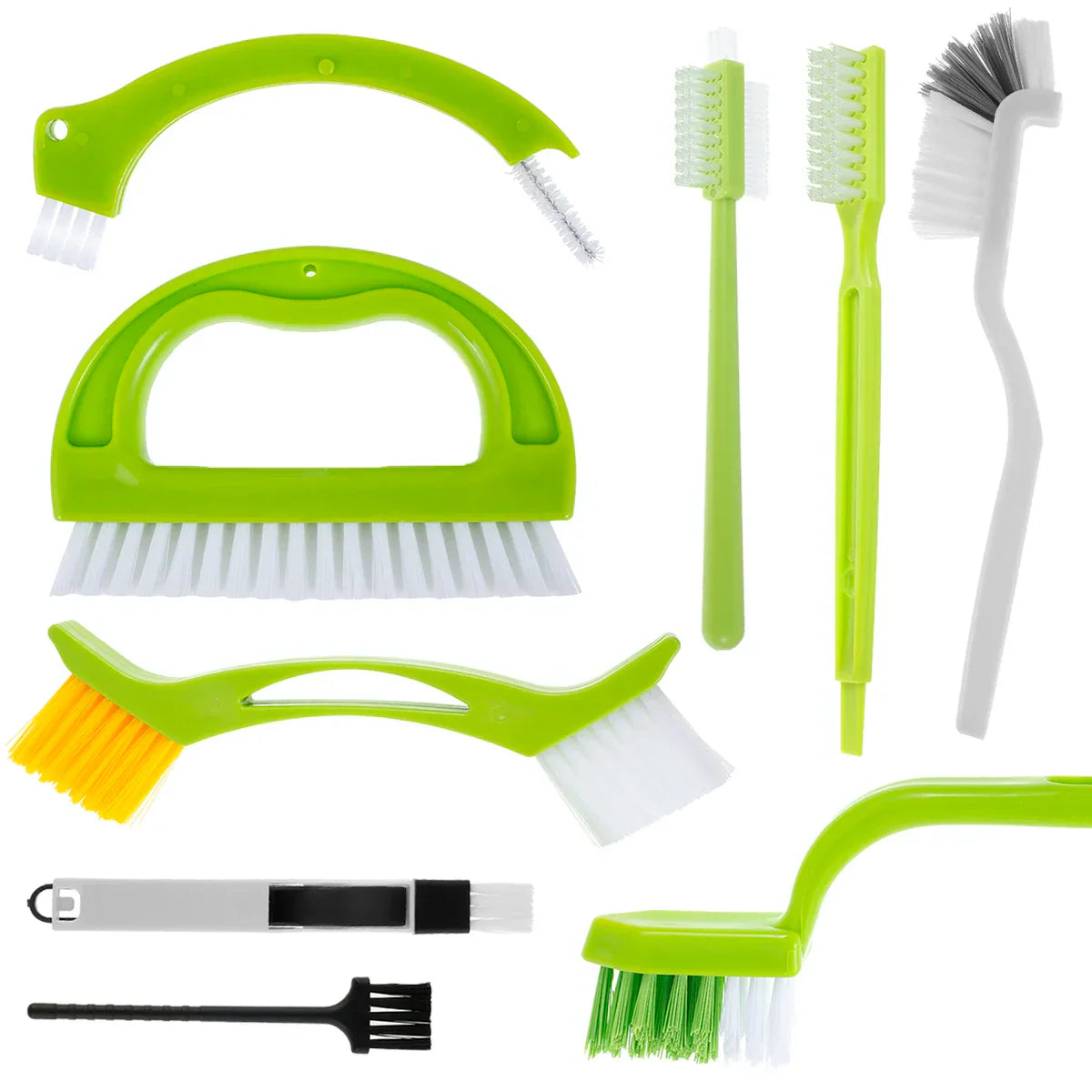 Practical 9-Piece Cleaning Brush Set for Bathroom & Kitchen - Fesara