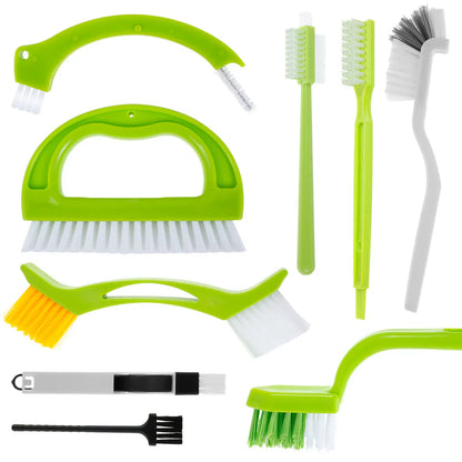 Practical 9-Piece Cleaning Brush Set for Bathroom & Kitchen - Fesara