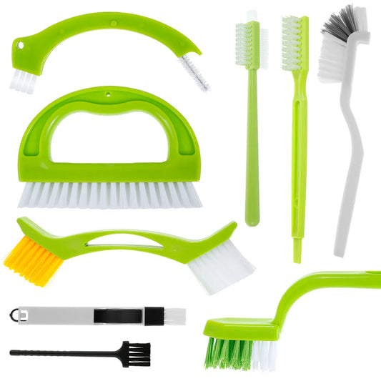 Practical 9-Piece Cleaning Brush Set for Bathroom & Kitchen - Fesara