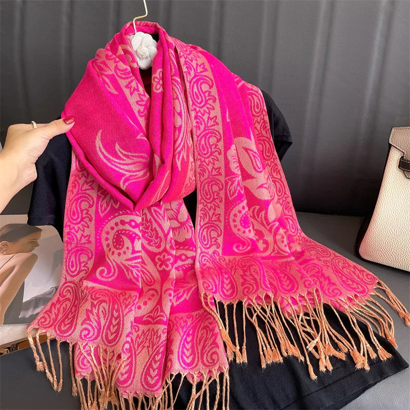 Soft Women's Cashmere Scarf Luxury Warm Print