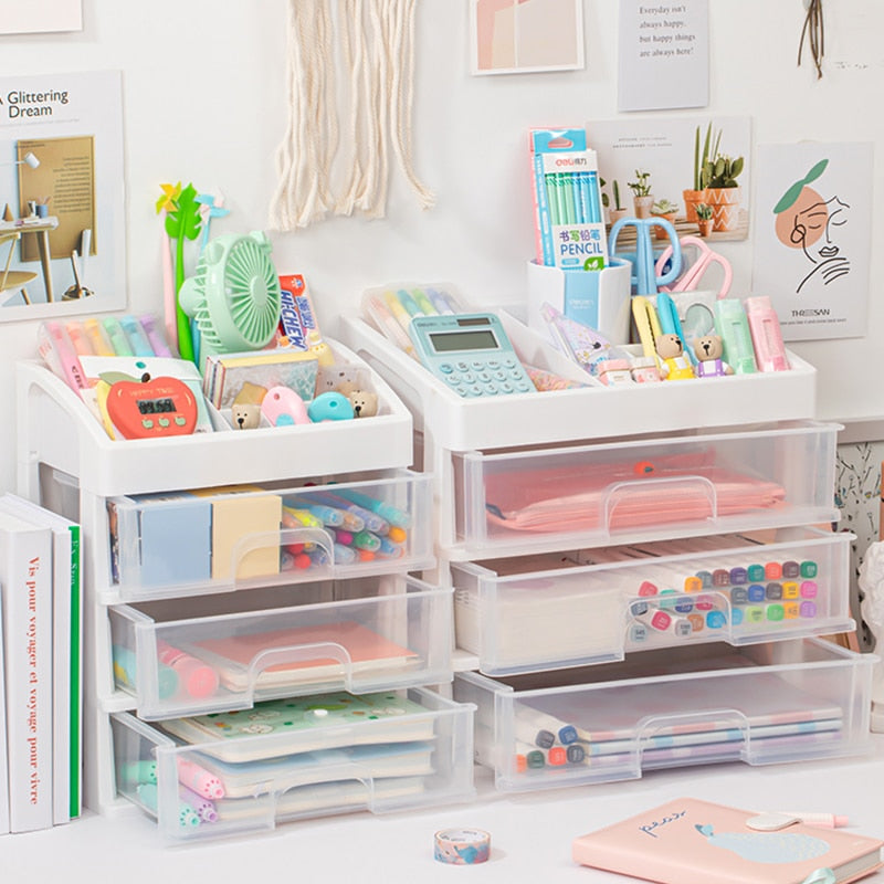 Compact Office Desk Storage Container Box