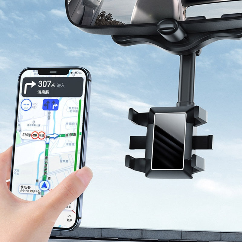 Adjustable Car Phone Mount Rear View Mirror Holder