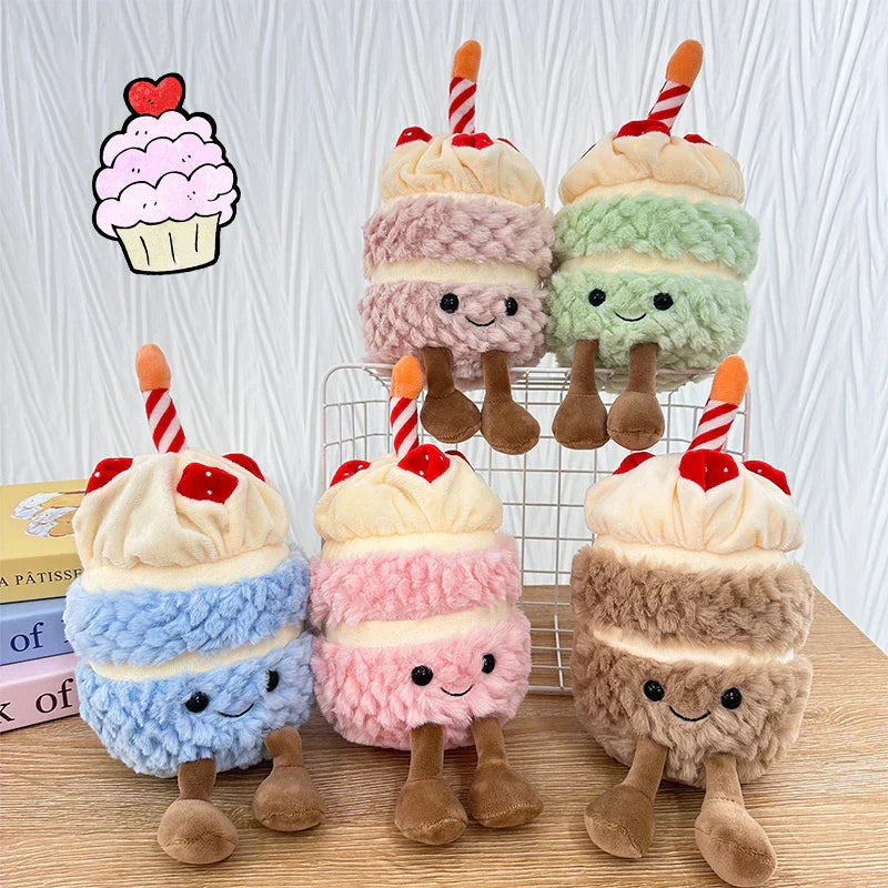 Colorful Cupcake Stuffed Animal with Candle