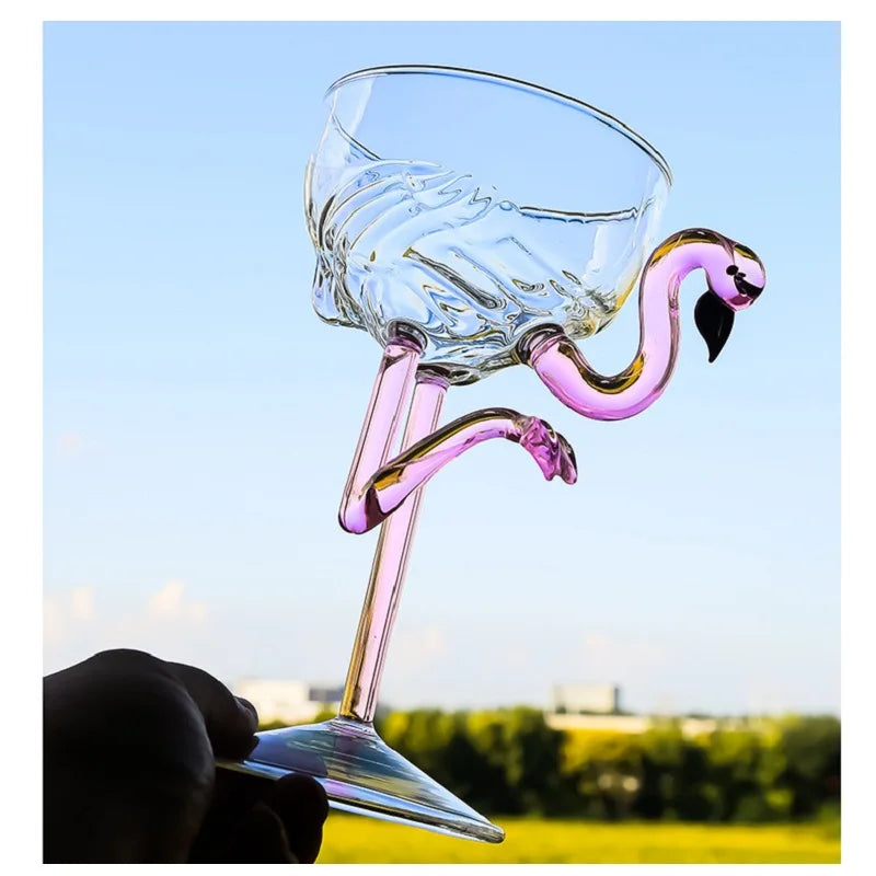 Colorful Flamingo Clear Drinkware Party Glasses