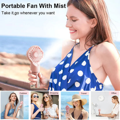 Compact Personal Misting Fan with USB Rechargeable Design