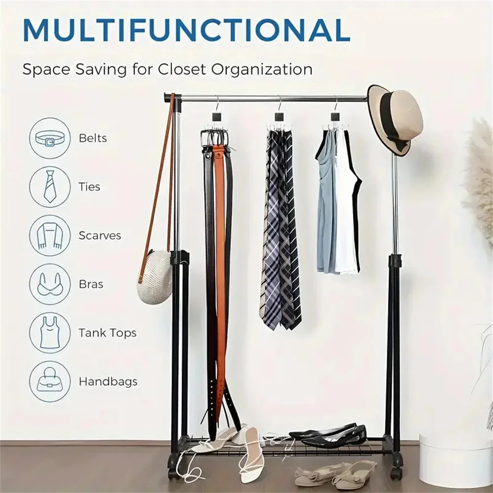 Sturdy 6-Hook Rotating Closet Organizer for Accessories