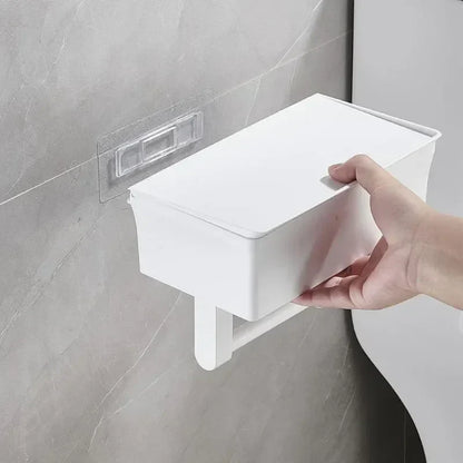 Modern Bathroom Toilet Paper Holder with Storage Shelf