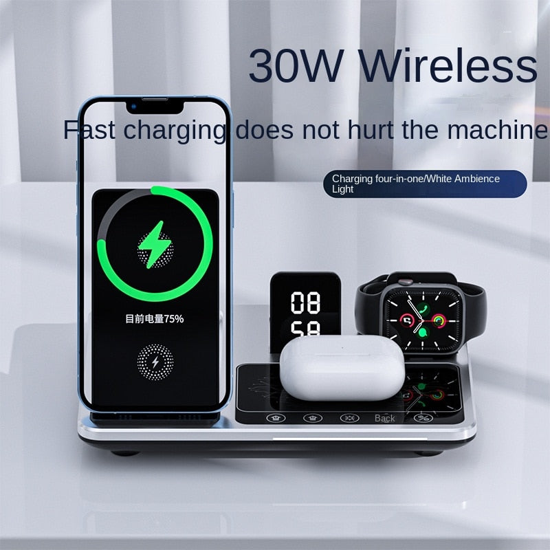 Compact Wireless Charger Digital ClockDock - Fesara