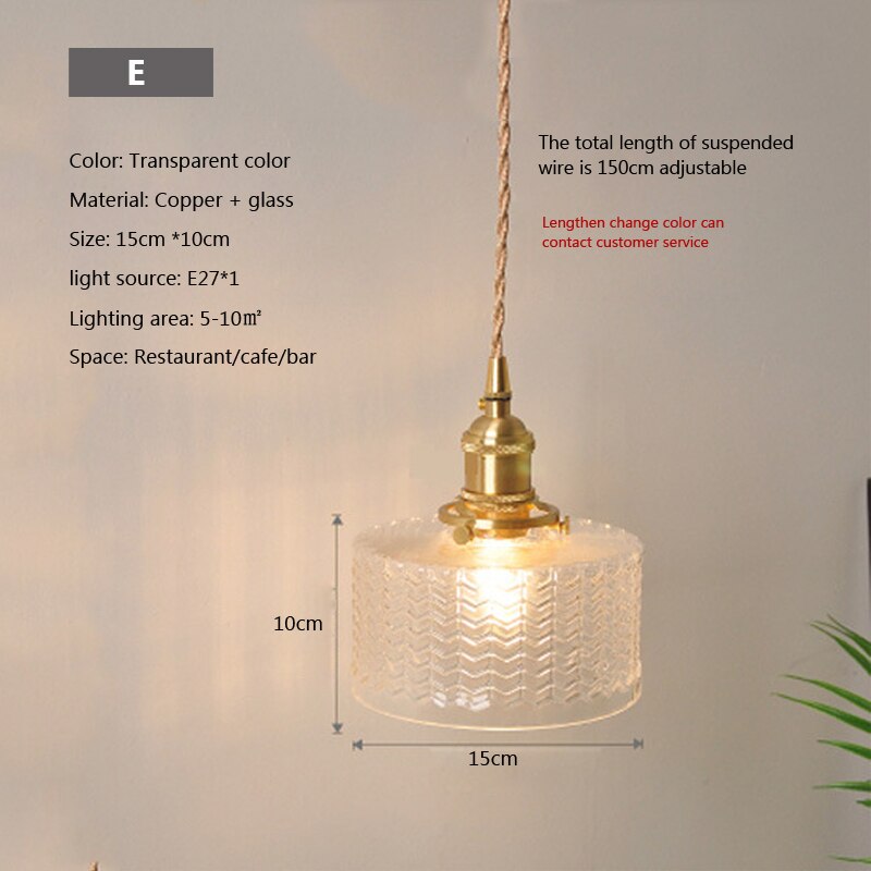Clear Glass Hanging Pendant Light