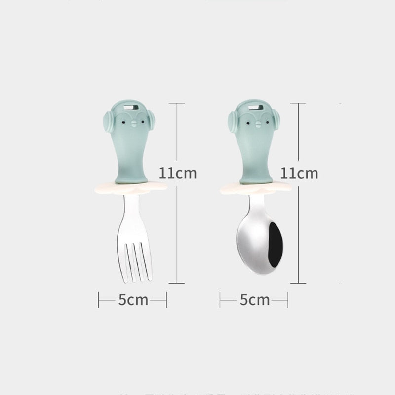 Safe Baby Feeding Spoon Fork Set