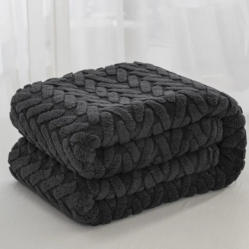Warm Plush Fleece Blanket for Autumn Winter - Fesara