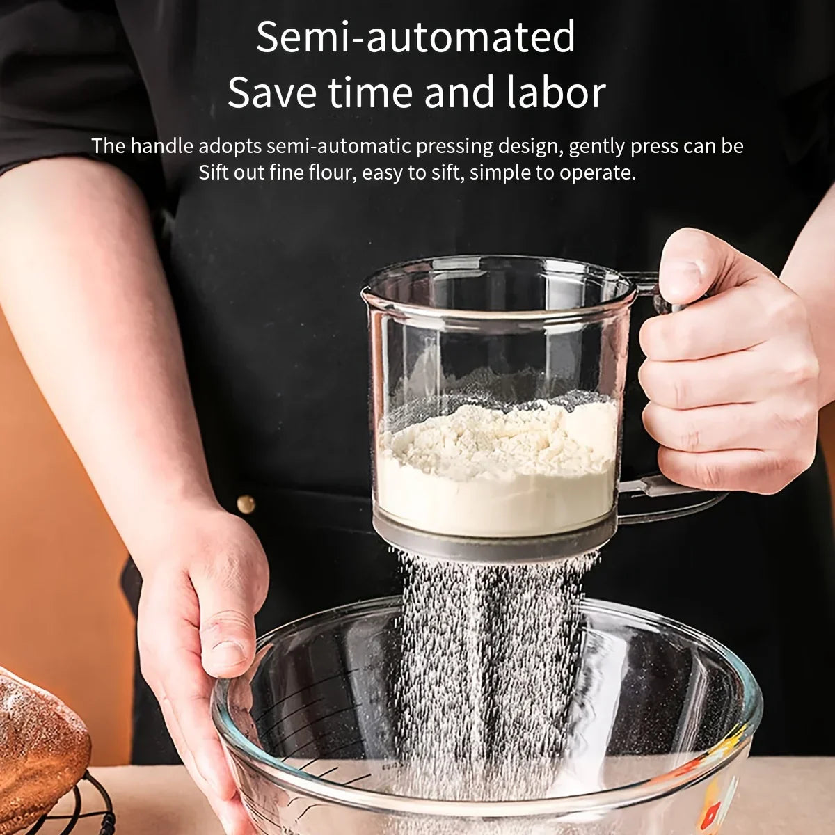 Easy Use Double Mesh Flour Sifter Set of 2