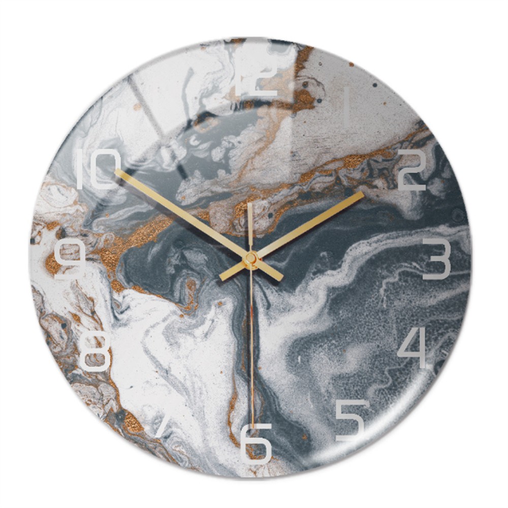 Elegant White Marble Silent Wall Clock