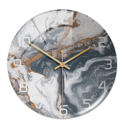 Elegant White Marble Silent Wall Clock