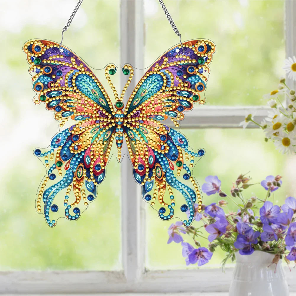 Colorful Crystal Butterfly Decor Pendant