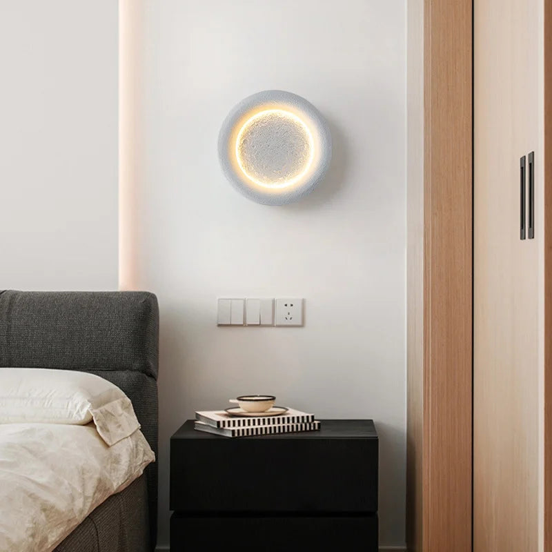 Natural Moon Shape LED Wall Light