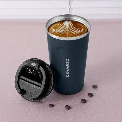 Insulated Smart Coffee Mug with LED Temperature Display