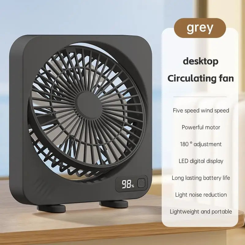 Compact USB Personal Fan with 5-Speed Settings - Fesara