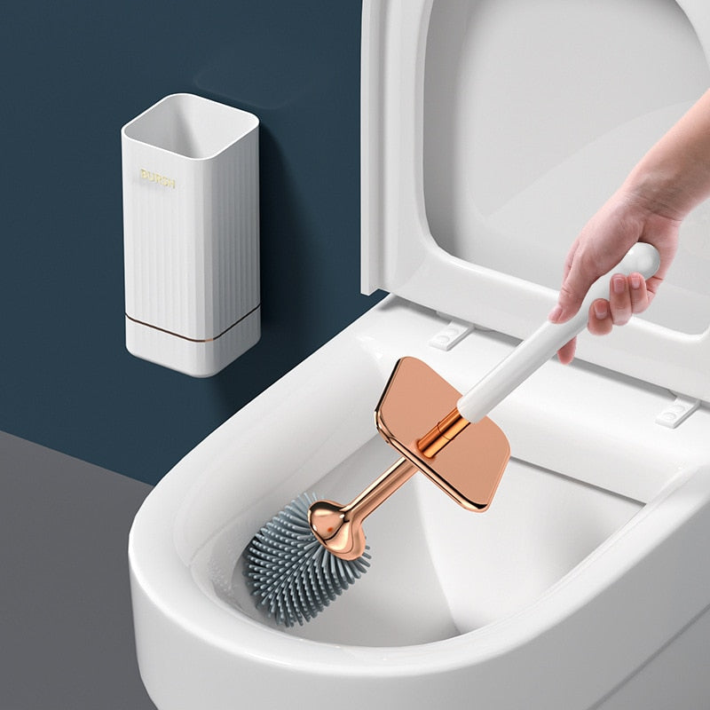 Compact Bathroom Toilet Brush with Holder