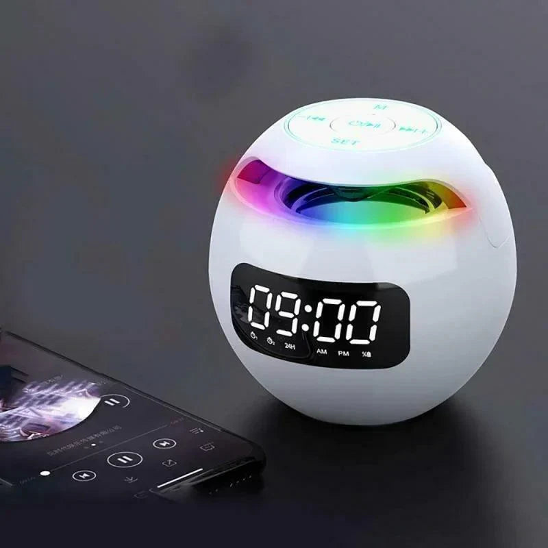 Compact Bluetooth Speaker Alarm Clock with Night Light