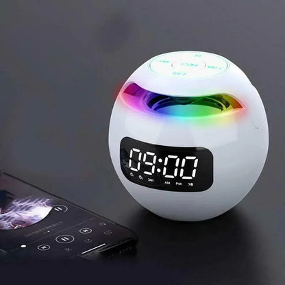 Compact Bluetooth Speaker Alarm Clock with Night Light