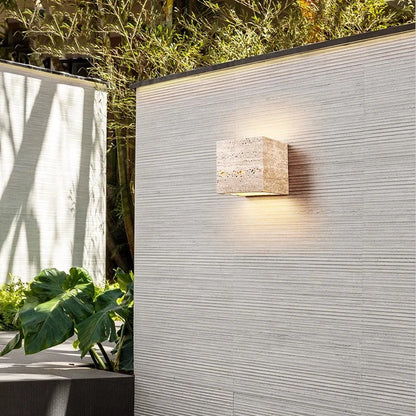 Simple Stone Outdoor LED Wall Sconce Light