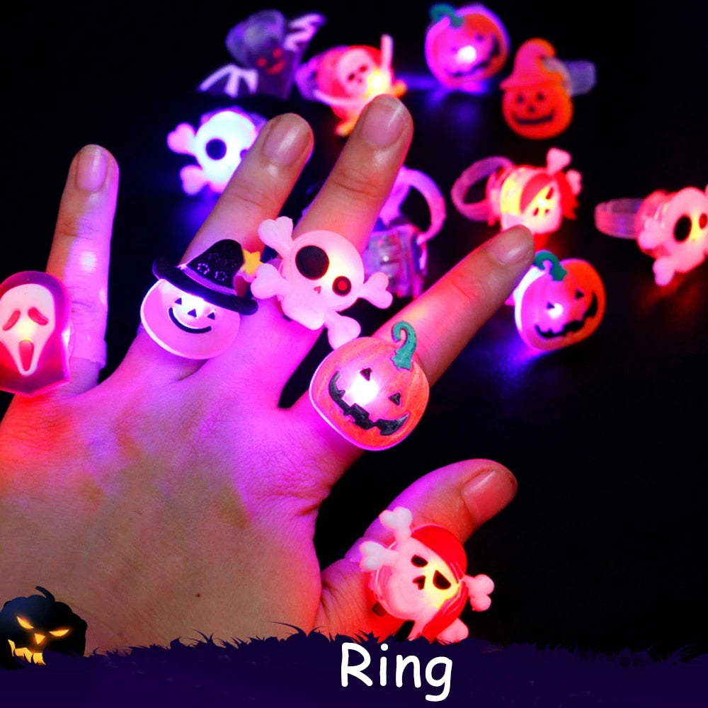 Spooky Glow in Dark Skull Rings - Fesara