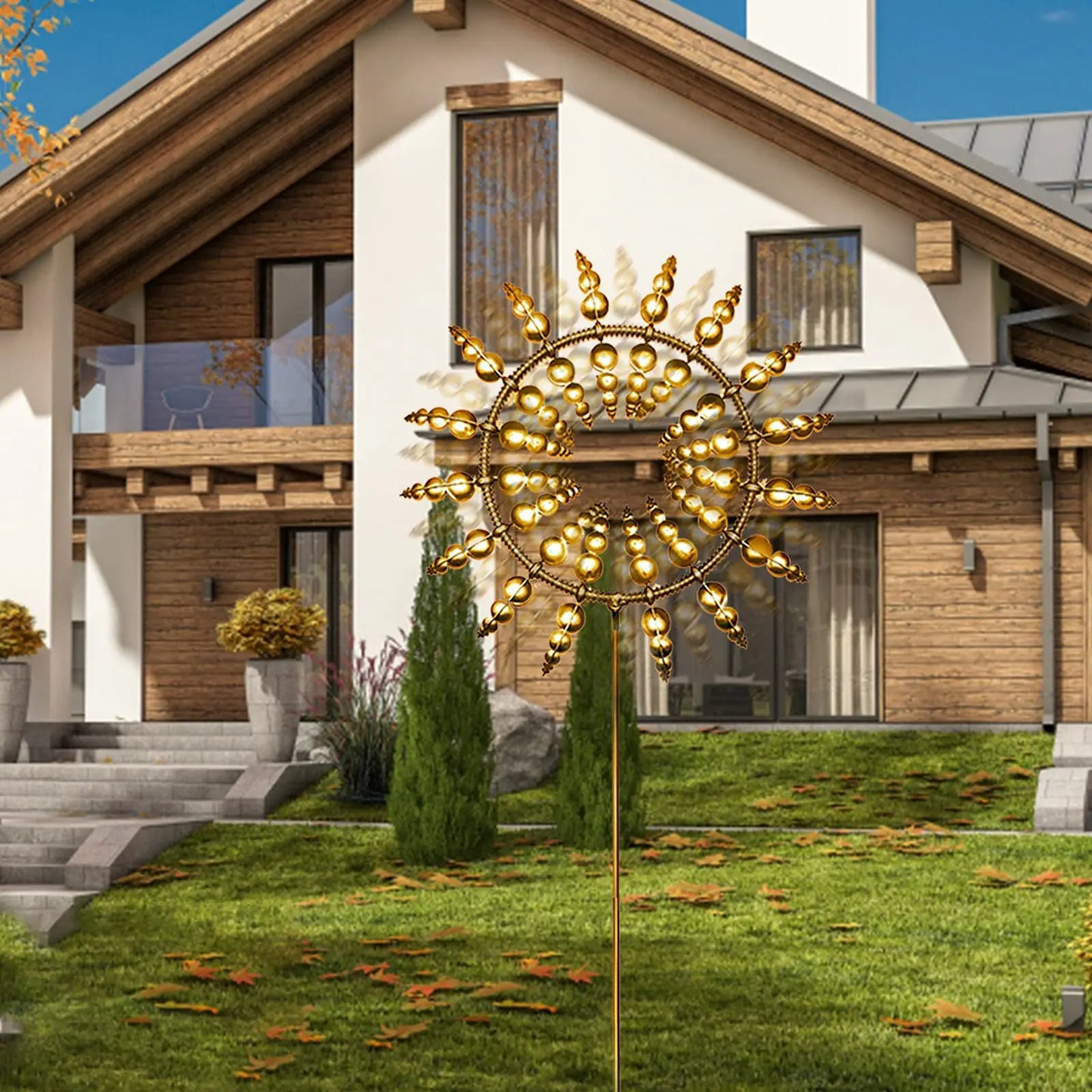 Colorful Solar Windmill Garden Spinner Ornament