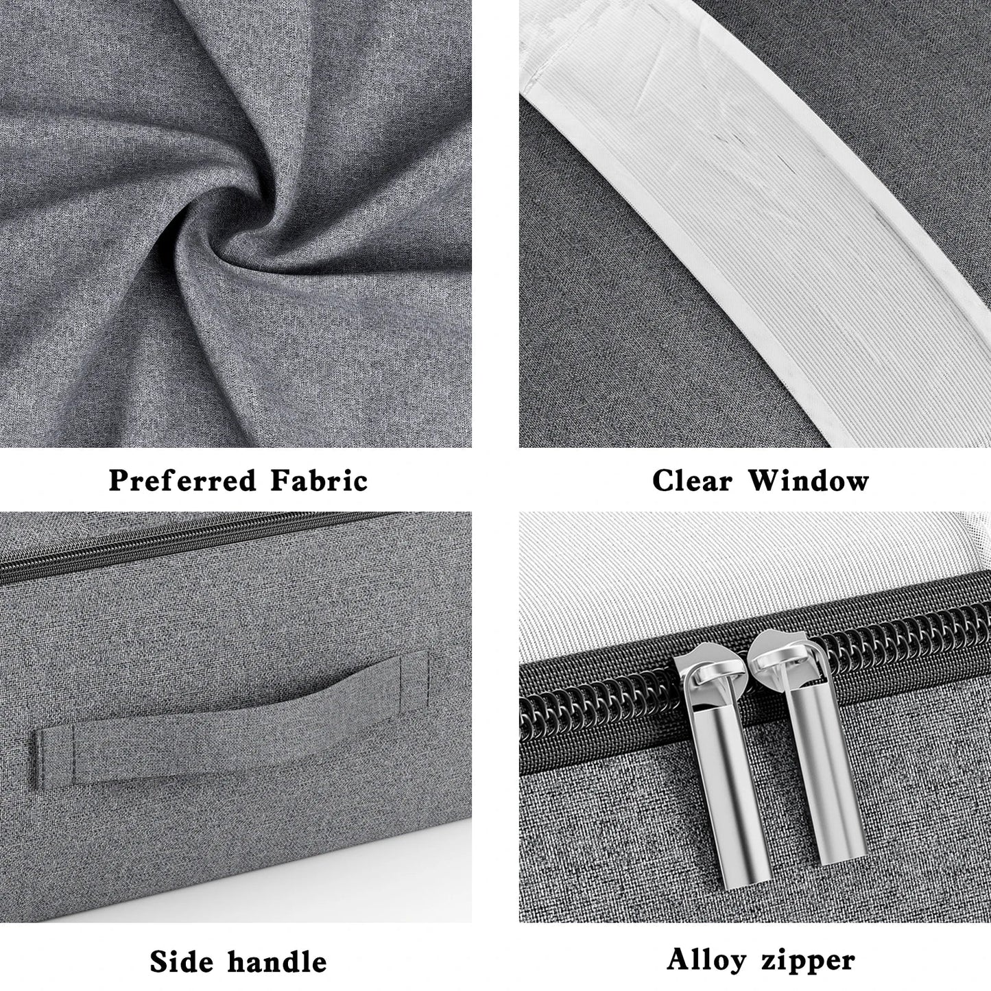 Large Foldable Storage Bag with Zipper and Window