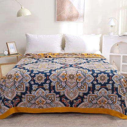 Breathable Natural 100% Cotton Throw Blanket