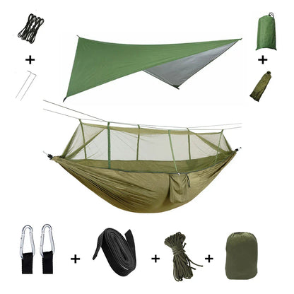 Lightweight Portable Camping Hammock with Bug Net & Rain Fly - Fesara