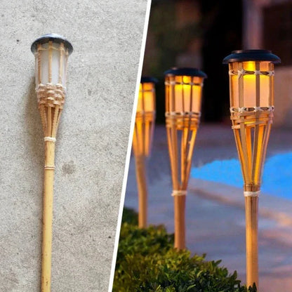 Outdoor Solar Powered Garden Torch Lights Set