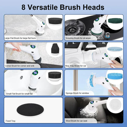 Powerful 8-in-1 Cordless Cleaning Brush Set