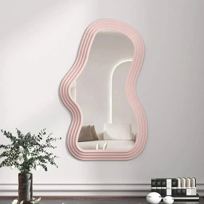 Round White Cloud Wall Mirror
