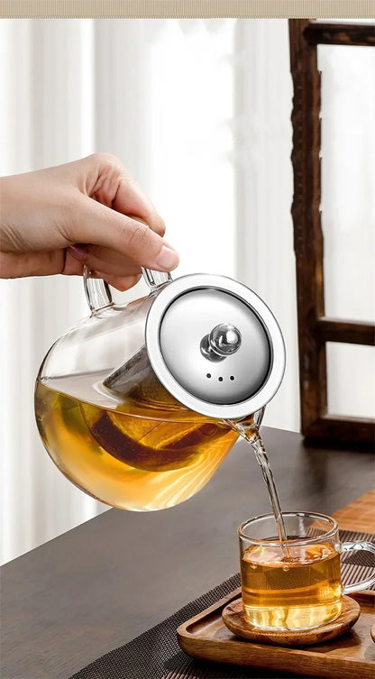 Large Heatproof Glass Teapot with Stainless Steel Infuser