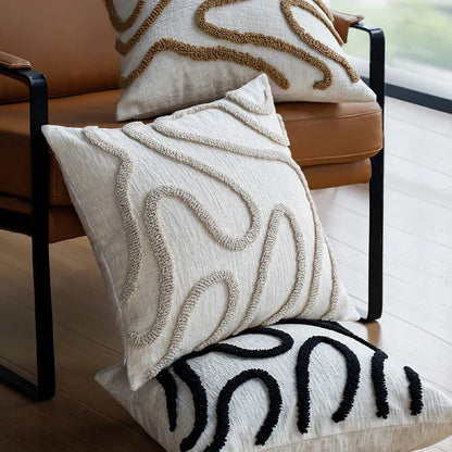 Cozy Chenille Pillow with Chic Geometric Pattern