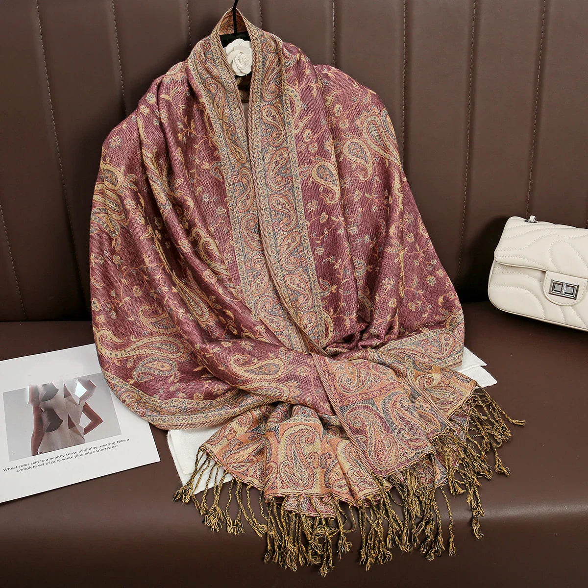 Soft Women's Cashmere Scarf Luxury Warm Print