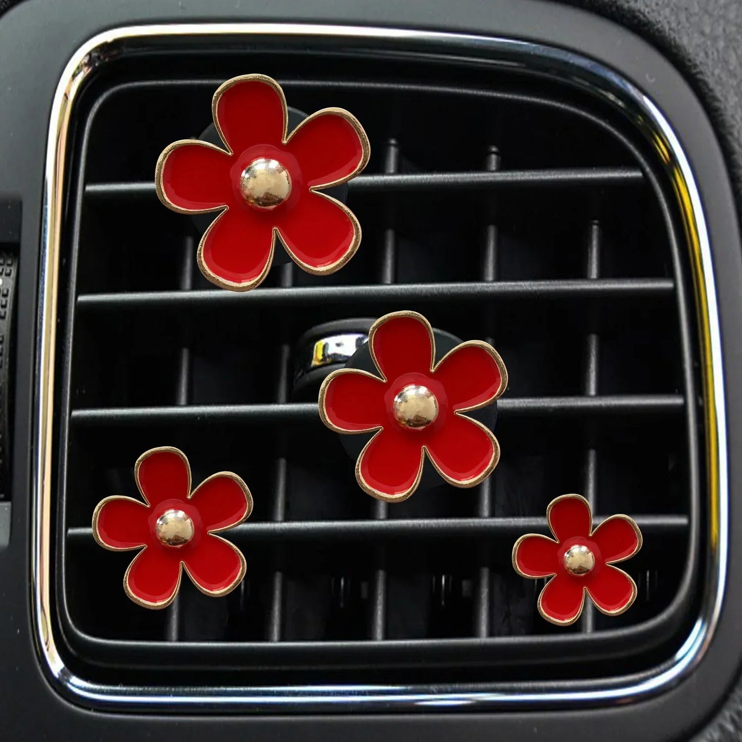 Car Air Freshener Clips | 4 Pack Floral Scent Vent Stickers