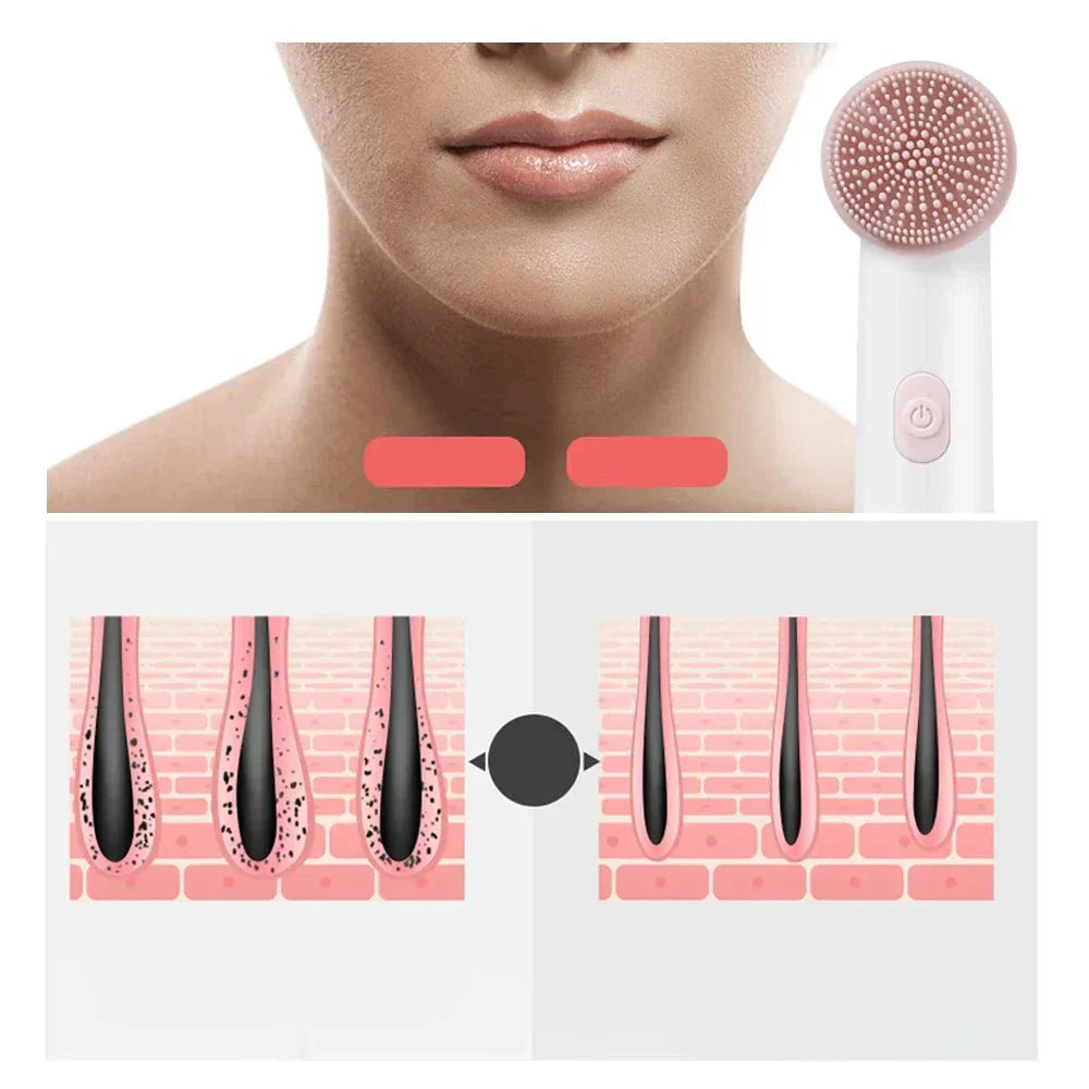 Portable Facial Cleanser and Massager Silicone Device