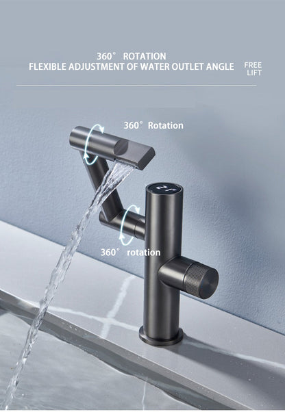 Contemporary Automatic Rotating Waterfall Kitchen Faucet