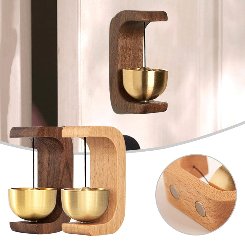 Rustic Wooden Door Bell with Unique Sound