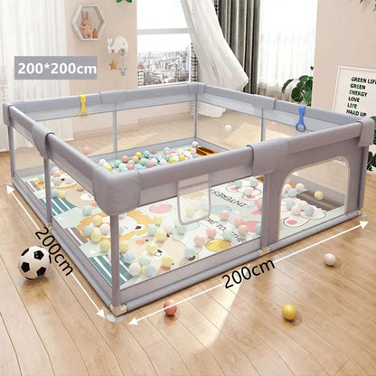 Spacious Baby Playyard with Soft Play Panels