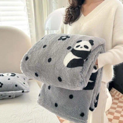 Cozy Plush Throw Blanket with Pink Check Design